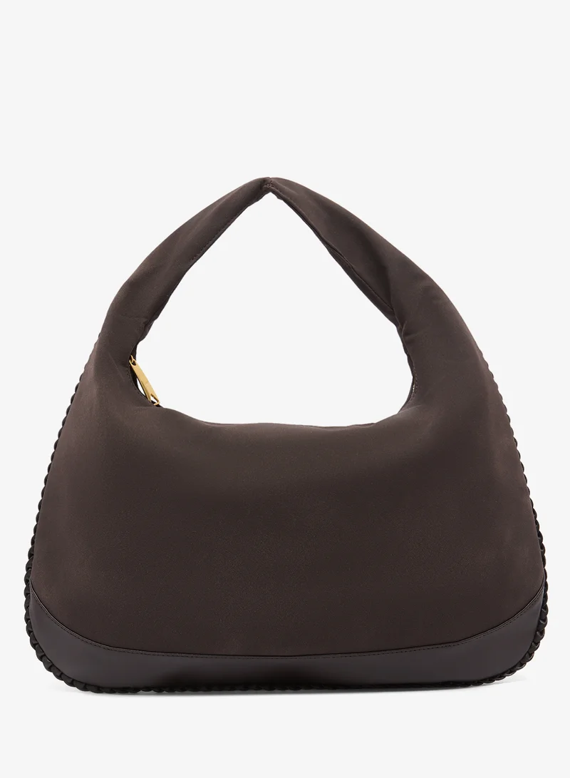 ايلا Suede Slouch Shoulder Bag With Bead Detailing